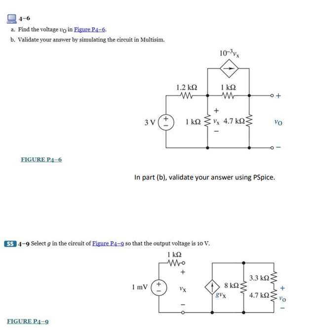 Solved 4-6 a. Find the voltage vo in Figure P4-6. b. | Chegg.com