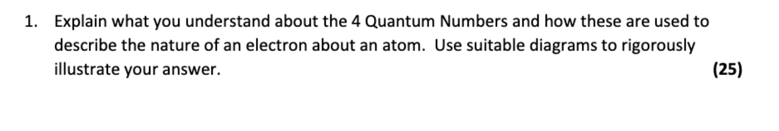 Solved 1. Explain what you understand about the 4 Quantum | Chegg.com