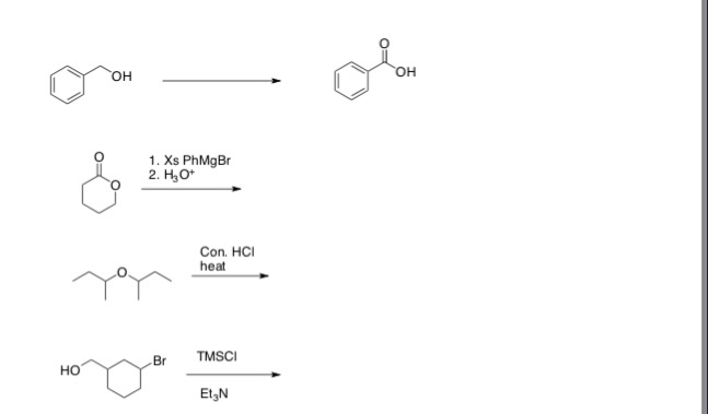 Solved OH OH 1. Xs PhMgBr 2. H3O* Con. HCI heat TMSCI HO | Chegg.com