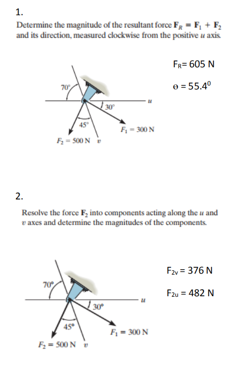 Solved 1. Determine The Magnitude Of The Resultant Force FR | Chegg.com