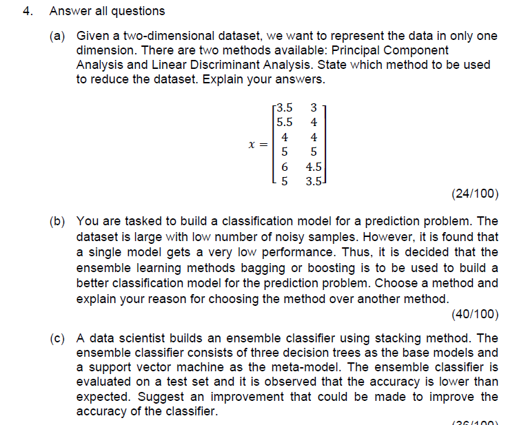 Solved 4. Answer All Questions (a) Given A Two-dimensional | Chegg.com