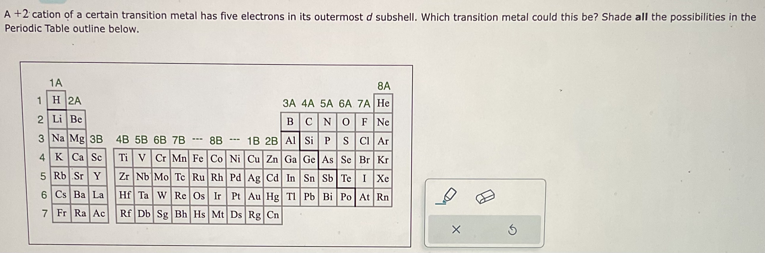  solved a 2 cation of a certain transition metal has fiv