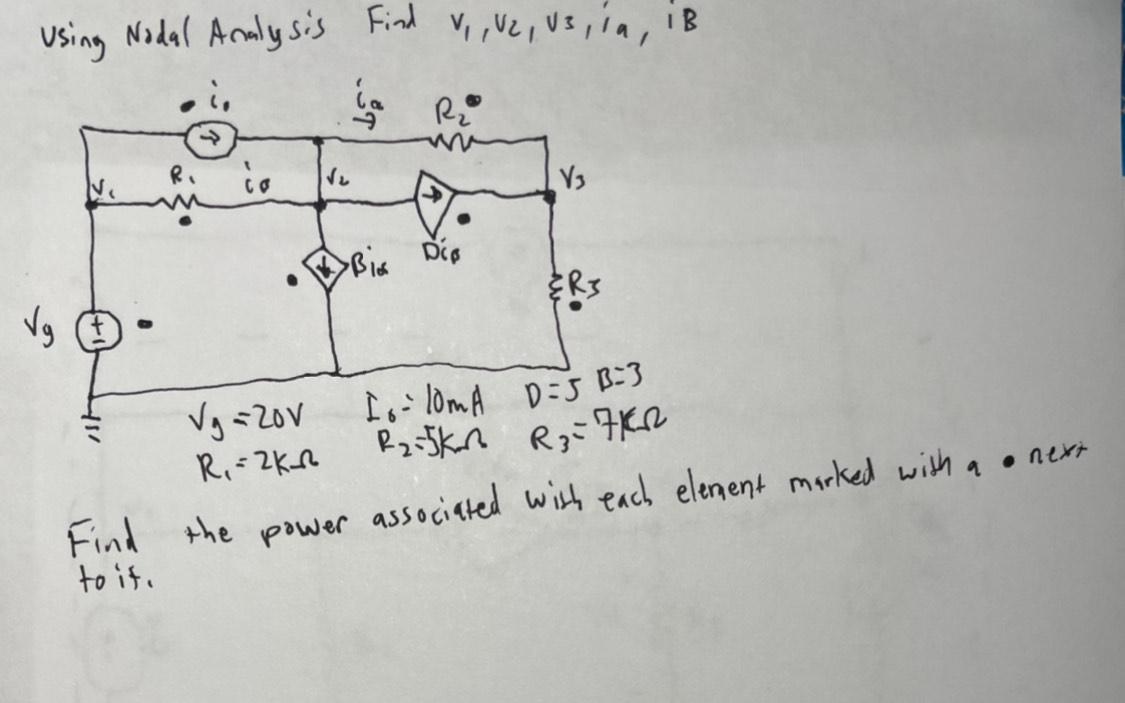 Solved List the 5 nodal analysis equations to solve for v1 | Chegg.com