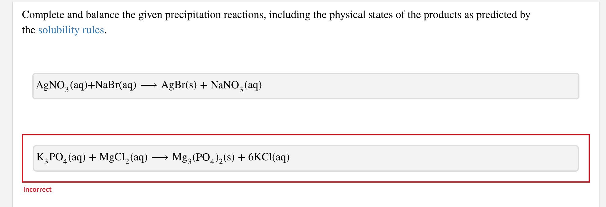 Solved Complete and balance the given precipitation | Chegg.com