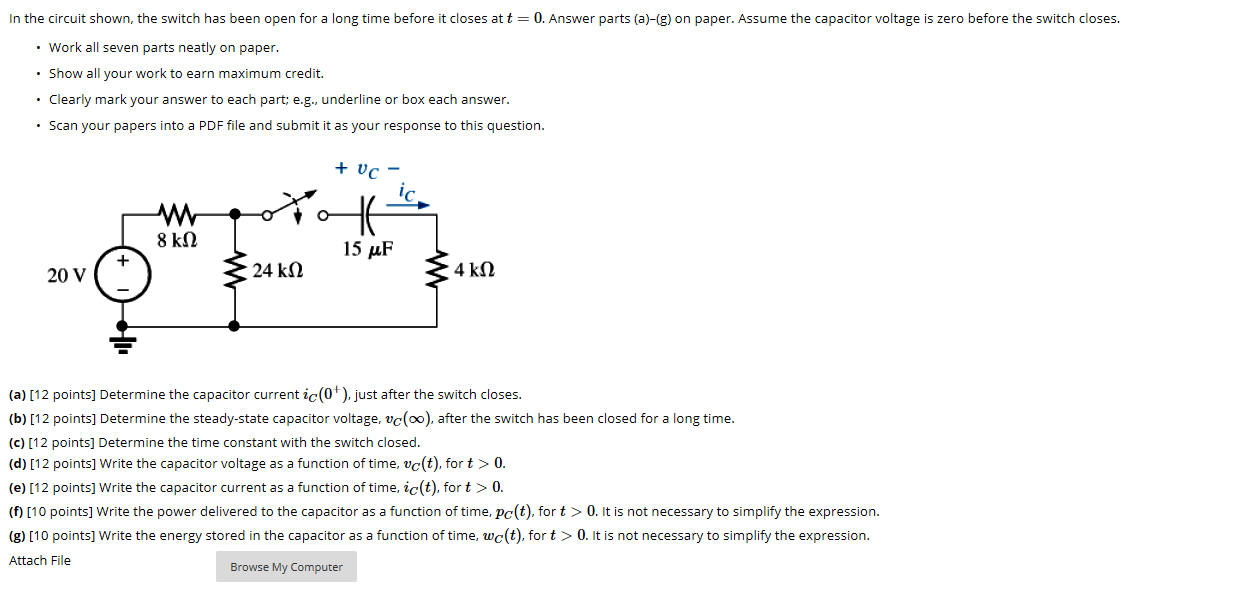 Solved In the circuit shown, the switch has been open for a | Chegg.com