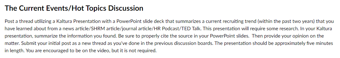 Solved The Current Events/Hot Topics Discussion Post a | Chegg.com