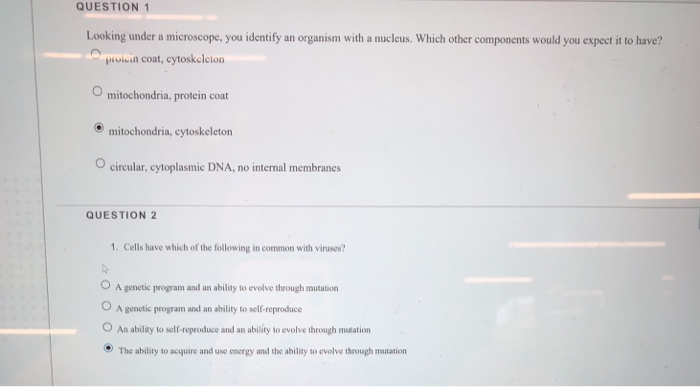 Solved QUESTION 1 Looking under a microscope, you identify | Chegg.com