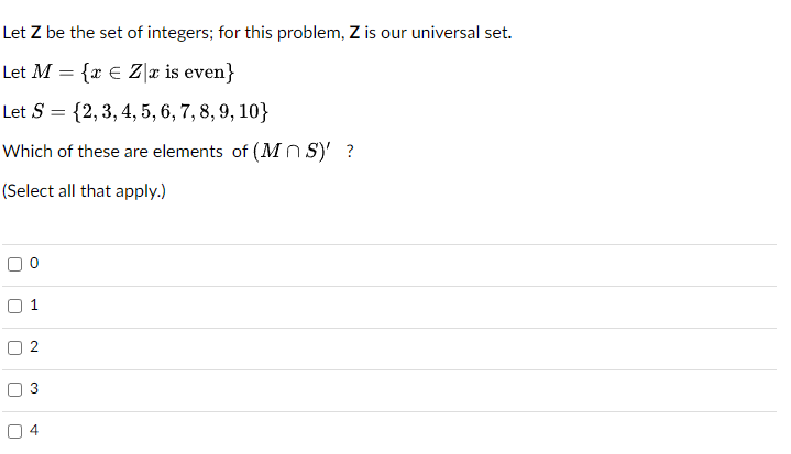 Solved Let Z be the set of integers; for this problem, Z is | Chegg.com