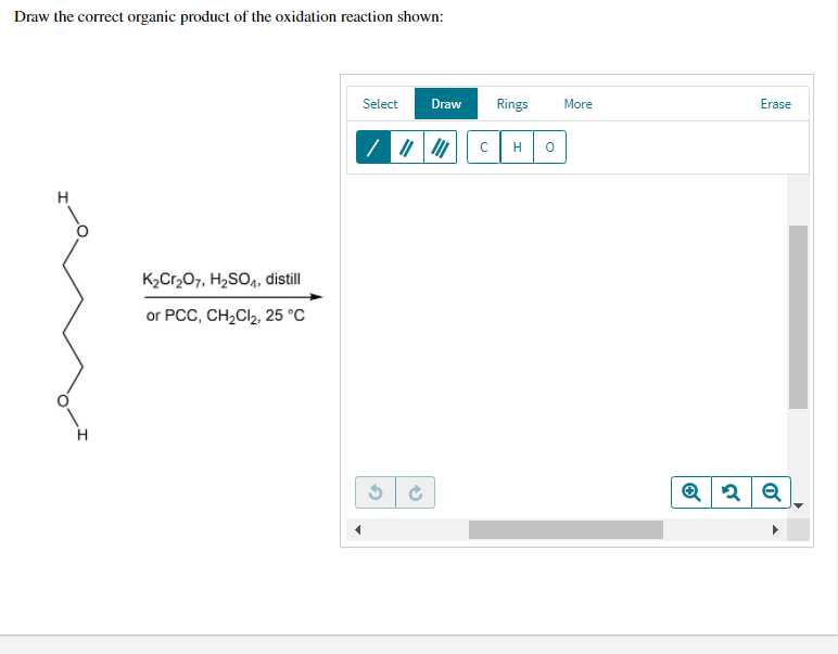 Solved Draw the correct organic product of the oxidation