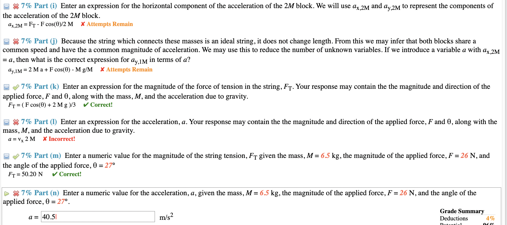 Solved (0\%) Problem 9: A Box With Mass 2M Is Placed On A | Chegg.com