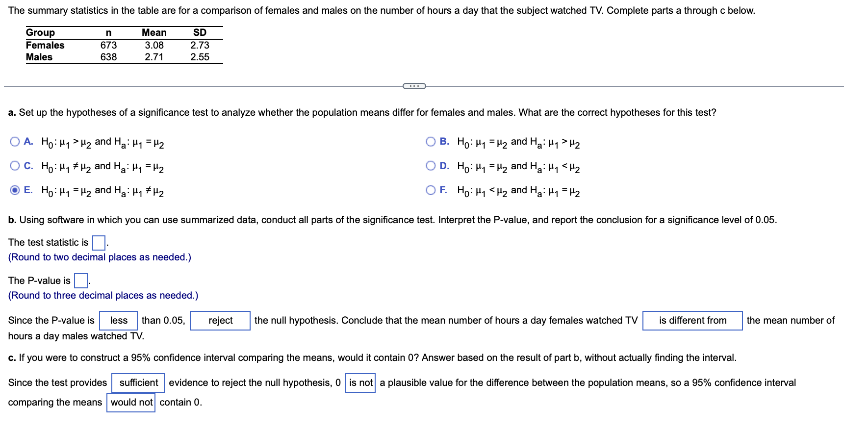 Solved a. Set up the hypotheses of a significance test to | Chegg.com