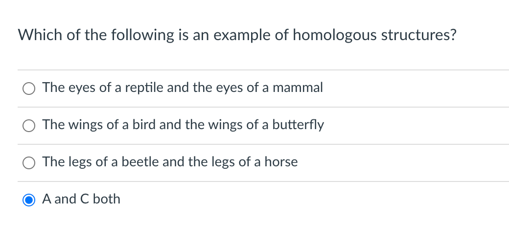 Solved Which of the following is an example of homologous | Chegg.com