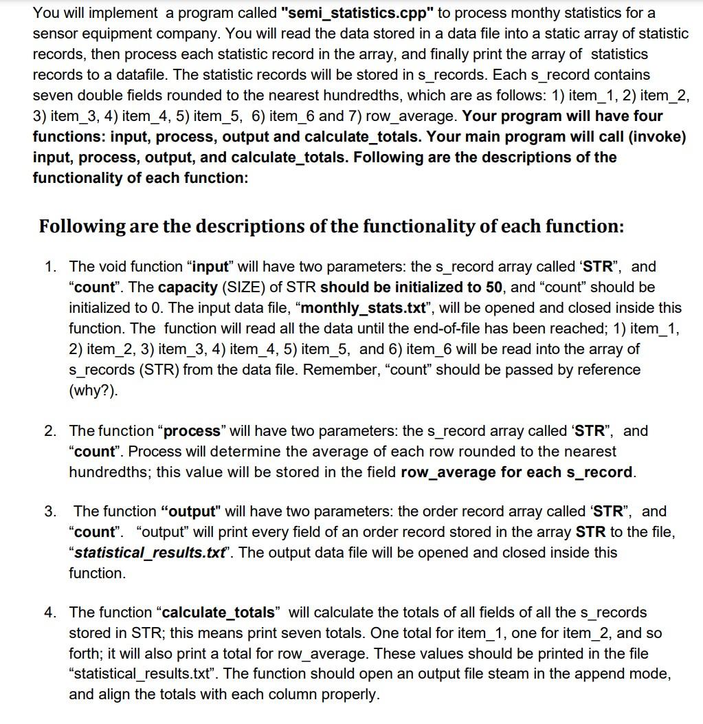 Solved You will implement a program called | Chegg.com