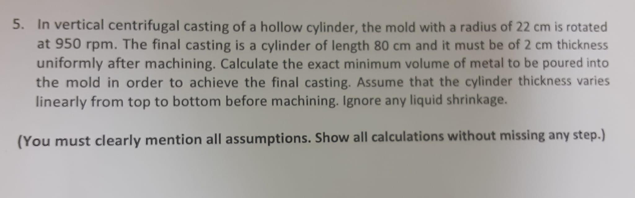 Solved 2. Molten metal is poured into the downsprue of a | Chegg.com