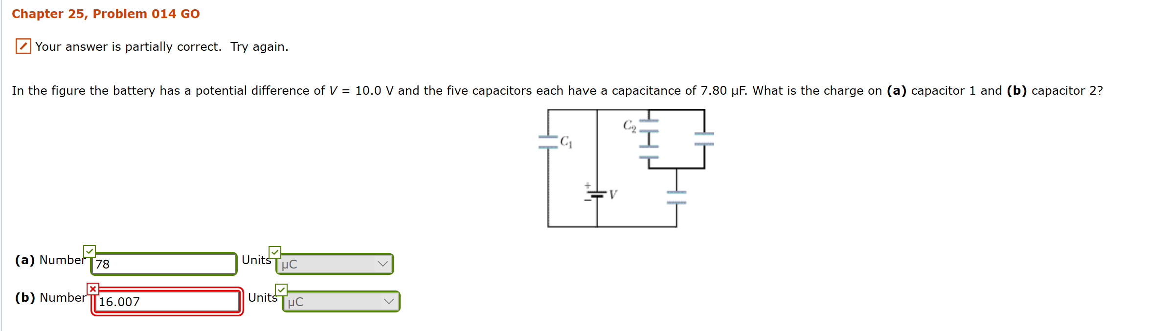 Solved Chapter 25, Problem 014 GO r answer is partially | Chegg.com