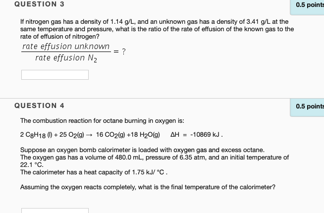 Solved Question 3 0.5 Points If Nitrogen Gas Has A Density 