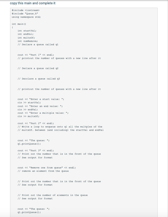 Notes about the queue class when you enqueue, if for | Chegg.com