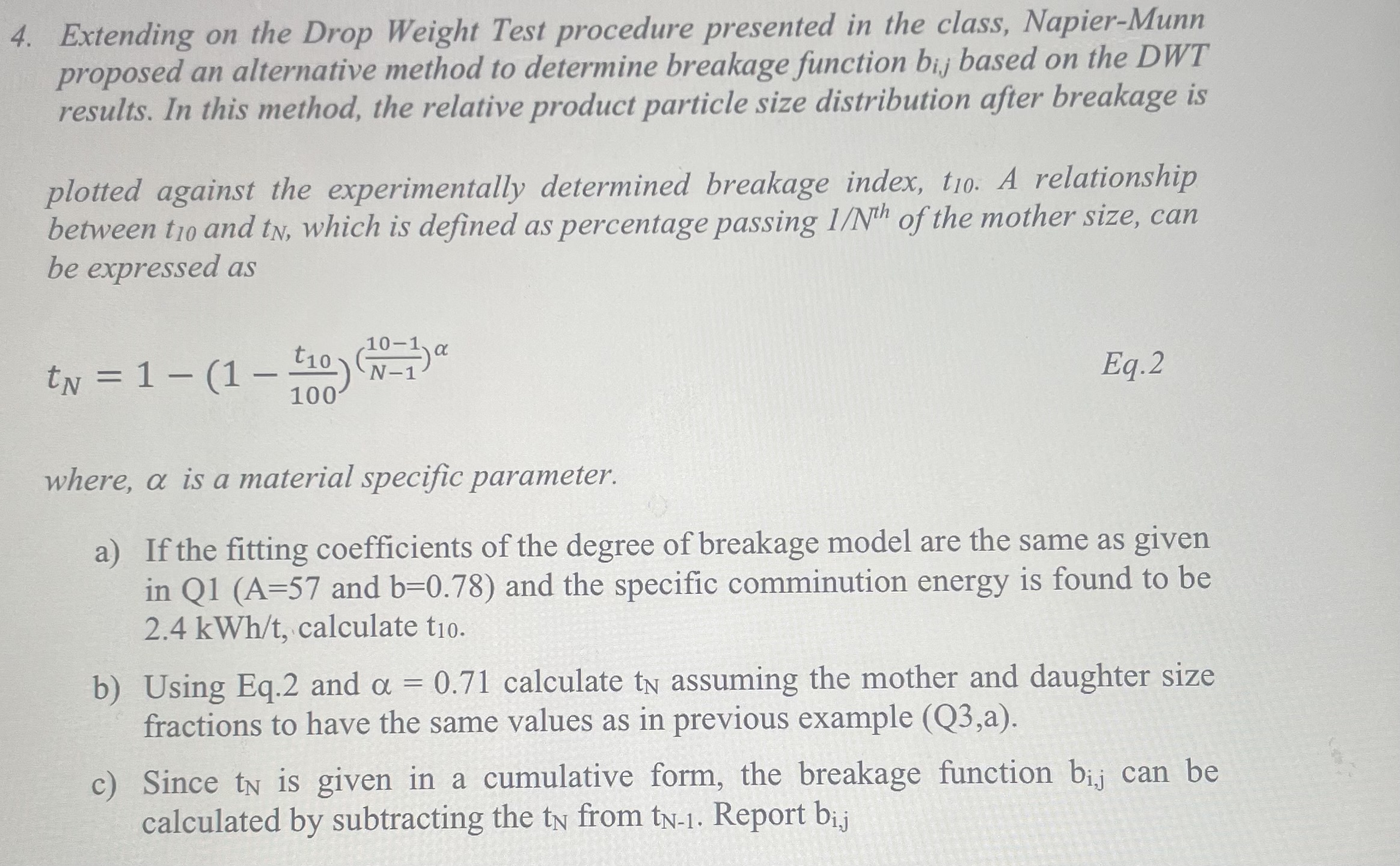 Extending on ﻿the Drop Weight Test procedure | Chegg.com