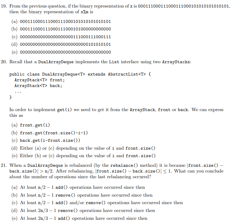 Solved 19. From the previous question, if the binary | Chegg.com