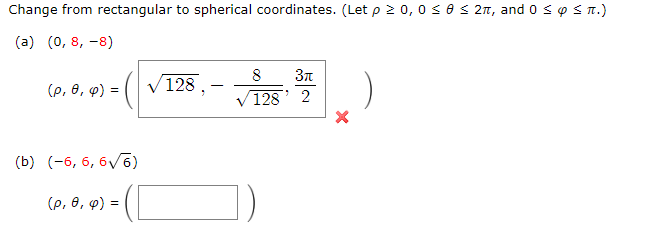 Solved Change from rectangular to spherical coordinates. | Chegg.com