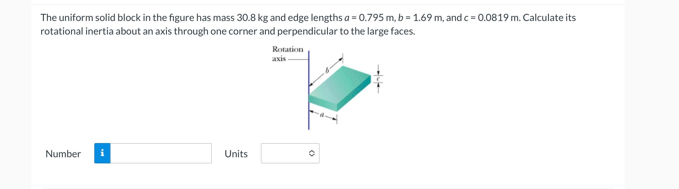 Solved = = The Uniform Solid Block In The Figure Has Mass | Chegg.com