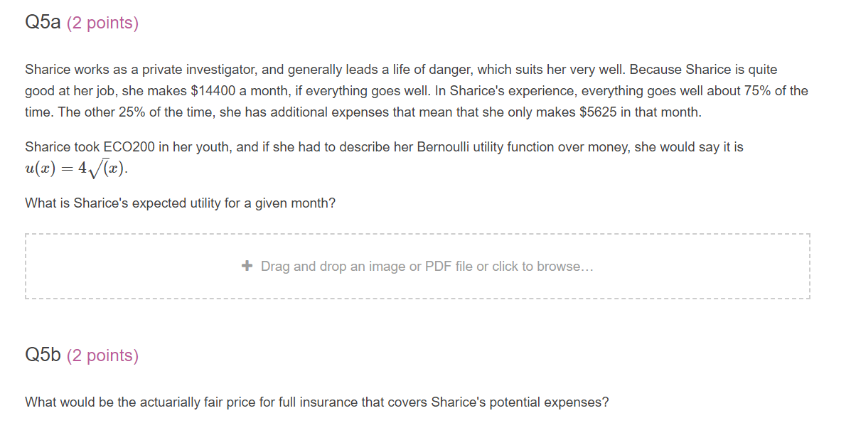 Solved Q5a 2 Points Sharice Works As A Private Cheggcom