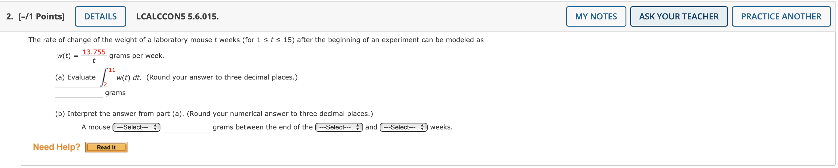 Solved The rate of change of the weight of a laboratory | Chegg.com