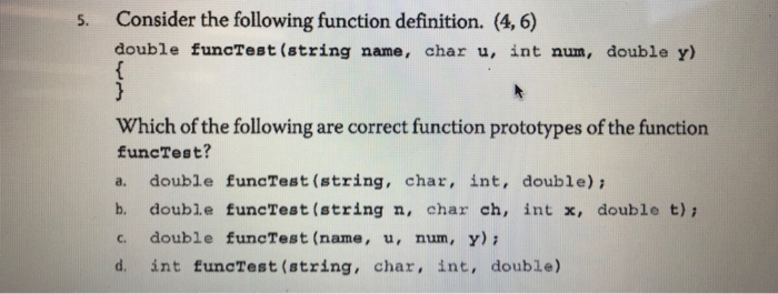 Solved s. Consider the following function definition. (4,6) | Chegg.com