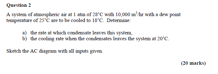 Solved Question 2 A system of atmospheric air at 1 atm of | Chegg.com