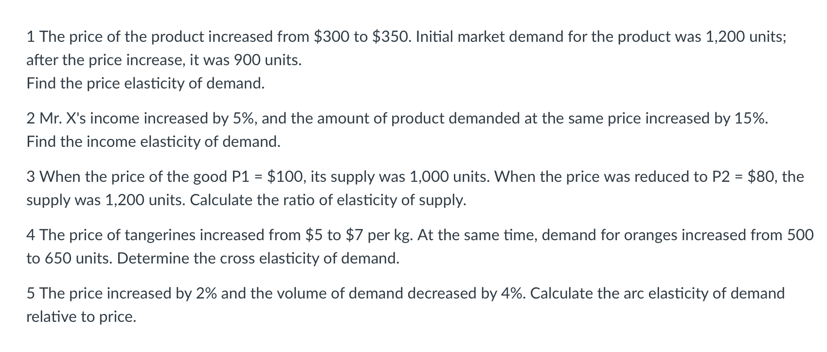 Solved 1 The price of the product increased from $300 to | Chegg.com