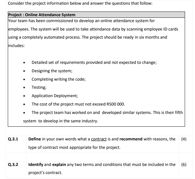 Solved Consider the project information below and answer the | Chegg.com