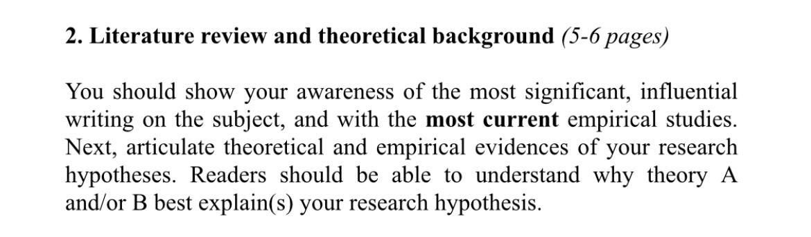 theoretical background in literature review