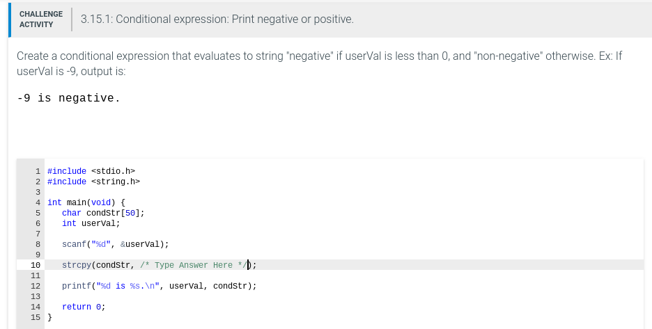 Solved Challenge Activity 3 15 1 Conditional Expression
