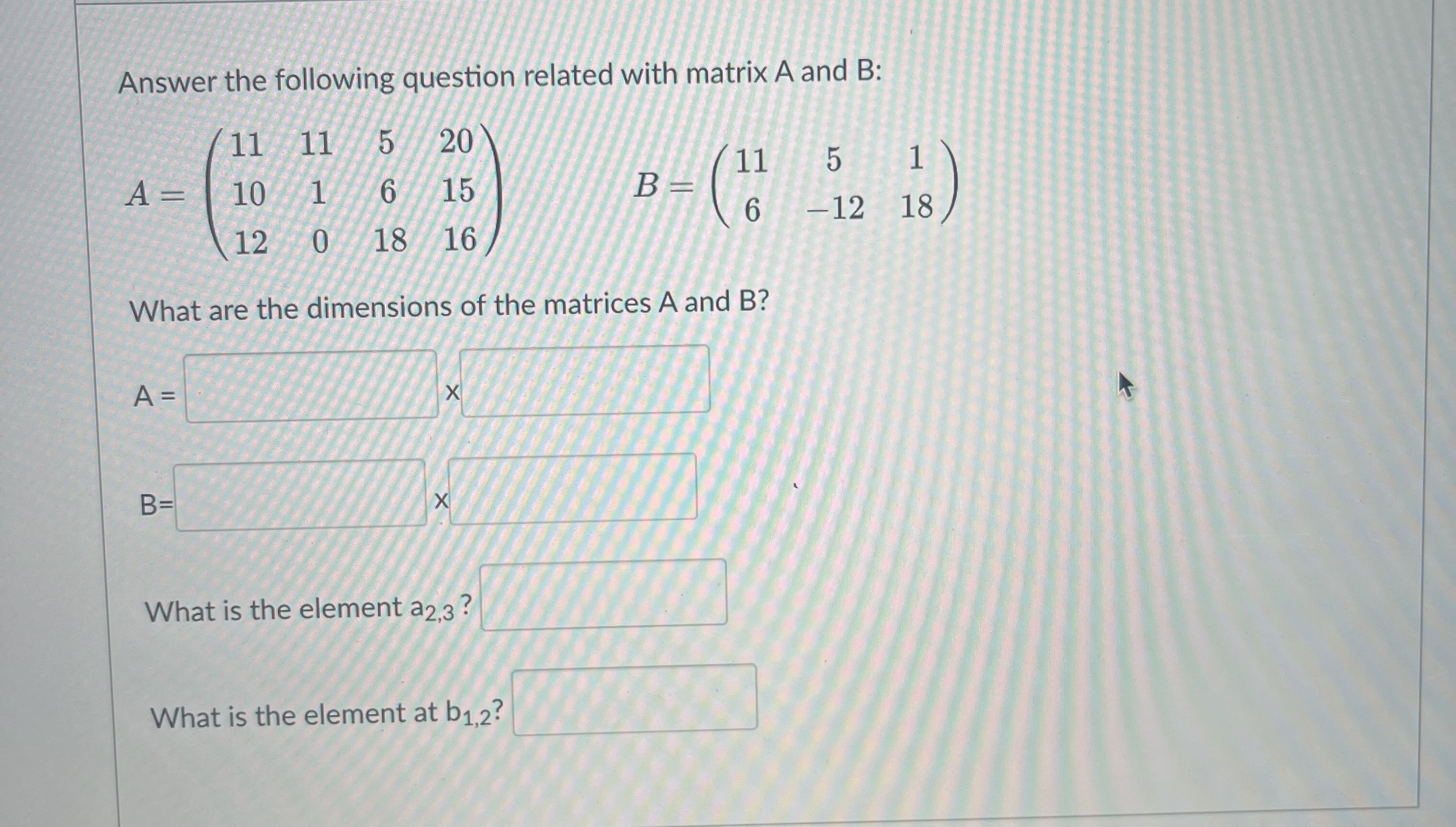 Solved Answer the following question related with matrix A | Chegg.com
