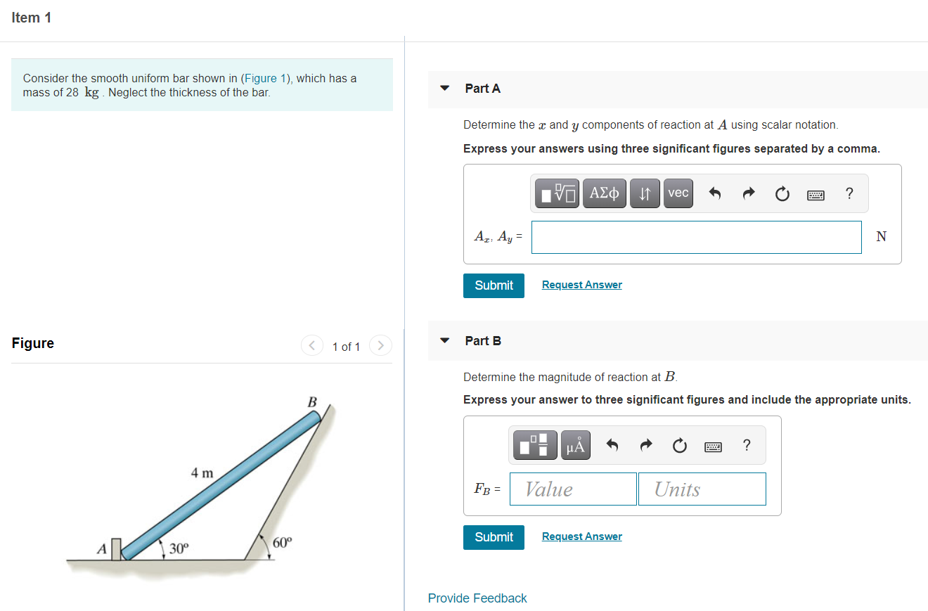 Solved Item 1 Consider the smooth uniform bar shown in | Chegg.com