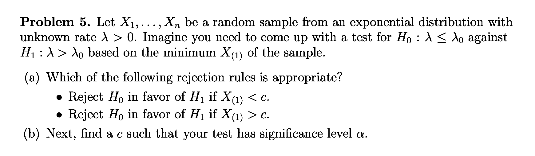 Solved Problem 5. Let X1,…,Xn Be A Random Sample From An | Chegg.com