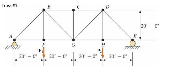 Solved P1= 70 kips ; P2=5 kips........ Can someone check my | Chegg.com