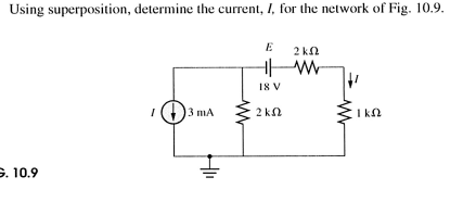 Solved Using superposition, determine the current, I, for | Chegg.com