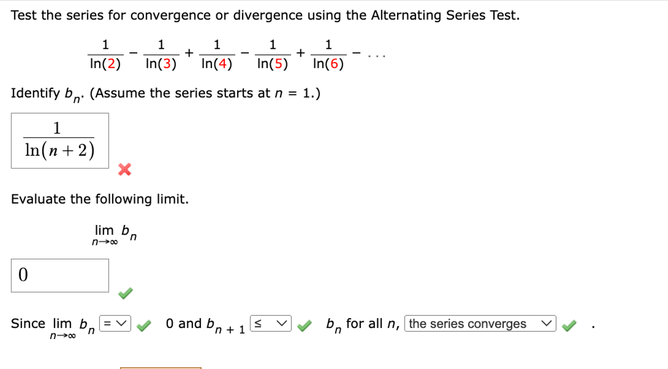 Solved Test the series for convergence or divergence using | Chegg.com