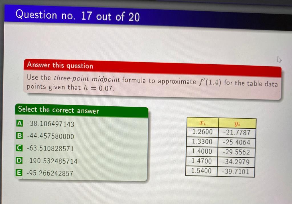 Answer this question Use the forward difference | Chegg.com