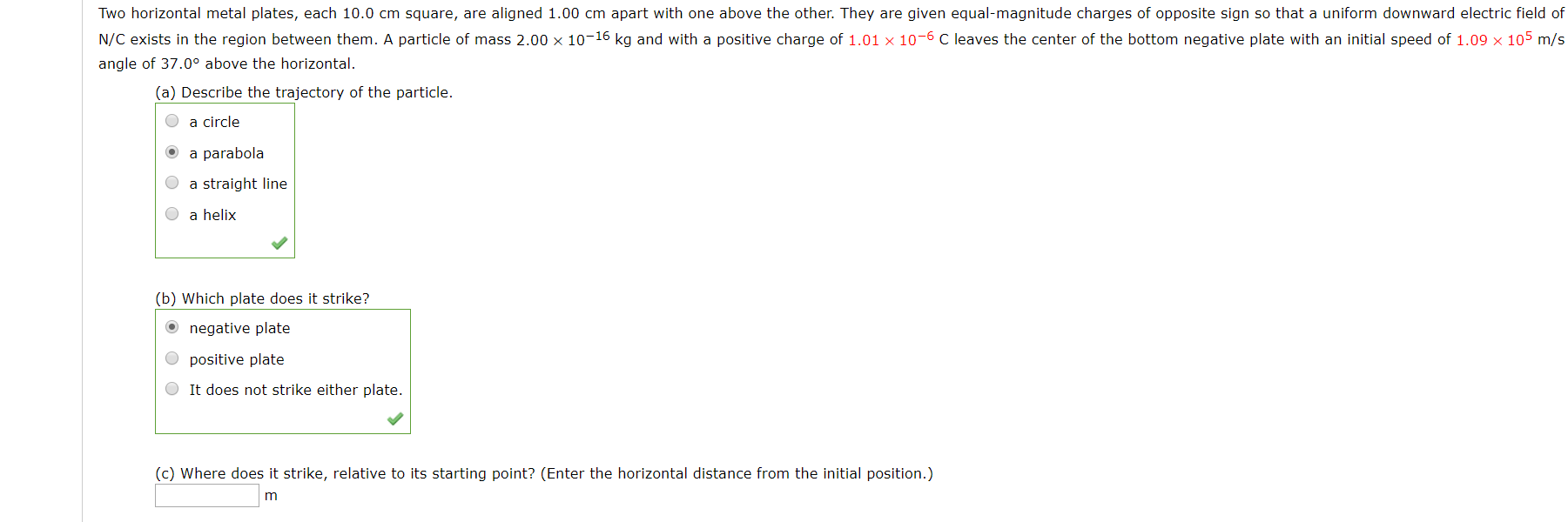 Solved Two horizontal metal plates, each 10.0 cm square, are