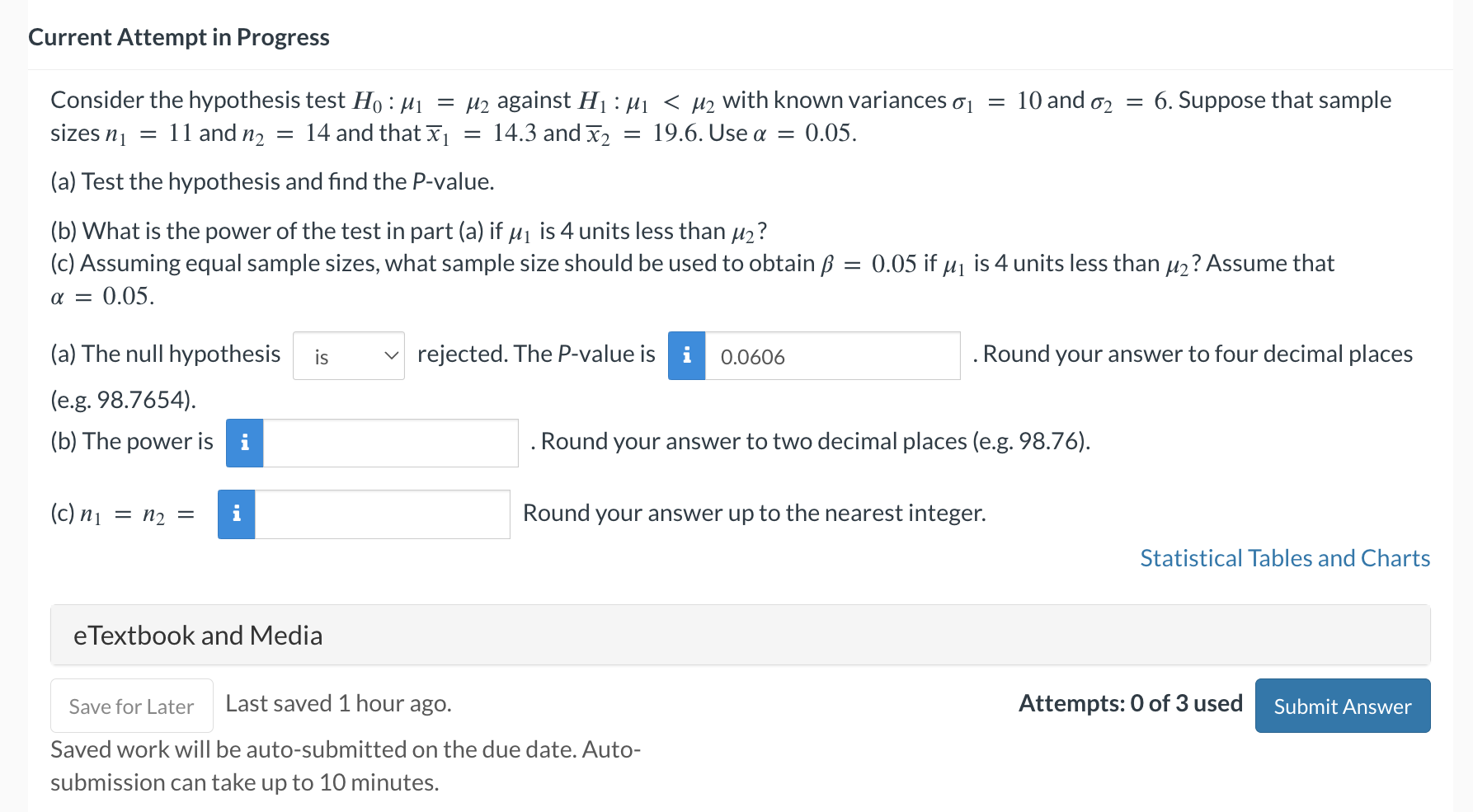 Solved Consider the hypothesis test H0:μ1=μ2 against | Chegg.com