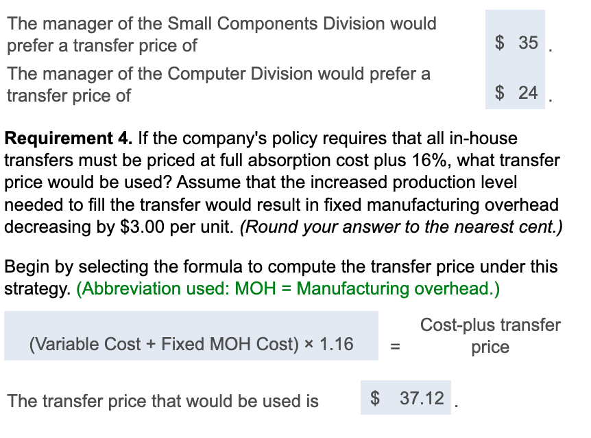 Solved 2. Assuming the transfer price is negotiated between | Chegg.com
