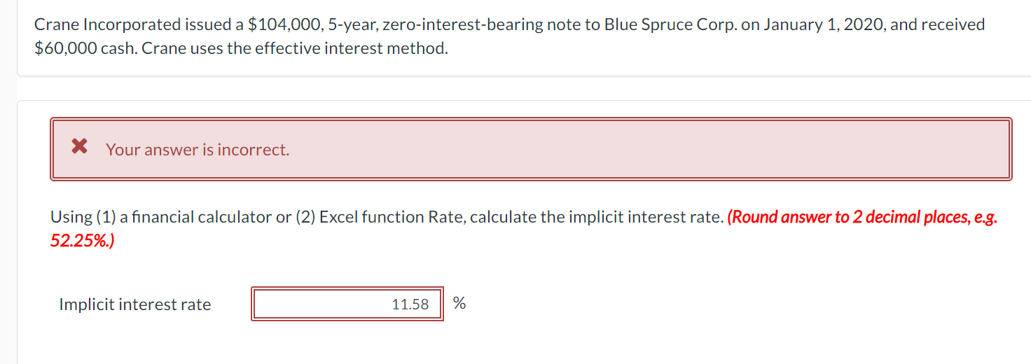 Solved Crane Incorporated issued a 104,000, 5year,
