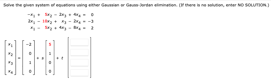 Solved Solve the given system of equations using either | Chegg.com