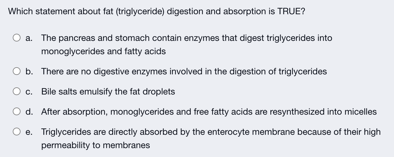 Solved Which statement about the pancreatic enzymes is