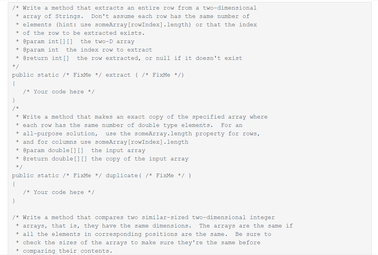 Solved JAVA Objectives Explore multidimensional array Chegg