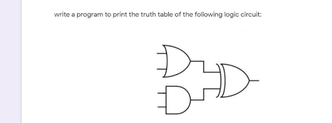 Solved write a program to print the truth table of the | Chegg.com