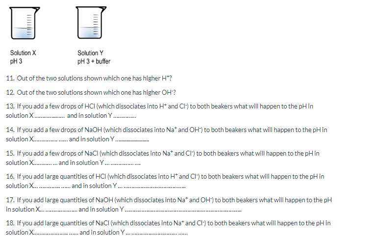 Solved Solution X pH 3 Solution Y pH 3 + buffer 11. Out of | Chegg.com
