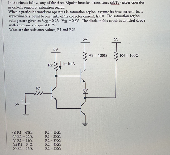 Solved The Bipolar Junction Transistor (BJT) in the circuit | Chegg.com